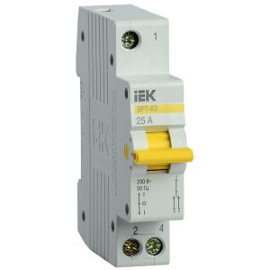Выключатель-разъединитель трехпозиционный 1п ВРТ-63 25А IEK MPR10-1-025