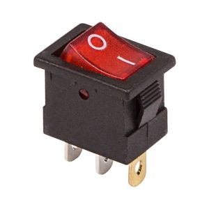 Выключатель клавишный 12В 15А (3с) ON-OFF красн. с подсветкой Mini (RWB-206-1; SC-768) Rexant 36-2170