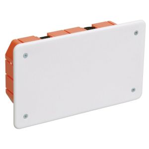 Коробка распаячная СП 172х96х45 КМ41026 для полых стен (с саморезами пластиковые лапки с крышкой)