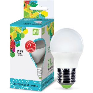 Лампа светодиодная LED-ШАР-standard 7.5Вт ШАР 4000К бел. E27 675лм 160-260В ASD 4690612003993