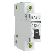 Выключатель автоматический модульный 1п C 32А 4.5кА ВА 47-29 Basic EKF mcb4729-1-32C