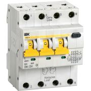 Выключатель автоматический дифференциального тока 4п (3P+N) C 16А 30мА тип A 6кА АВДТ-34 IEK
