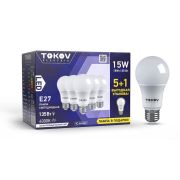 Набор ПРОМО лампа светодиодная 15Вт А60 4000К Е27 176-264В (Promo 5+1 шт) TOKOV ELECTRIC Promo-A60-E27-15-4K