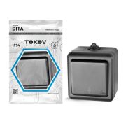 Переключатель 1-кл. ОП Dita IP54 10А 250В карбон TOKOV ELECTRIC TKL-DT-P1-C14-IP54