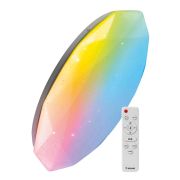 Светильник светодиодный PREMIUM DIAMOND-RGB 75Вт 230В 3000-6500К 6000лм IP40 502х83мм настенно-потолоч. управляемый с пультом ДУ с RGB подсветкой КОСМОС KSDiamRGB75W