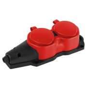 Колодка ЭРА KX-2e-RED-IP44 каучуковая с заземлением 2 розетки 16A IP44 красн. Эра Б0068443