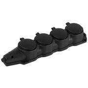 Колодка ЭРА KX-4e-B-IP44 каучуковая с заземлением 4 розетки 16A IP44 черн. Эра Б0068394